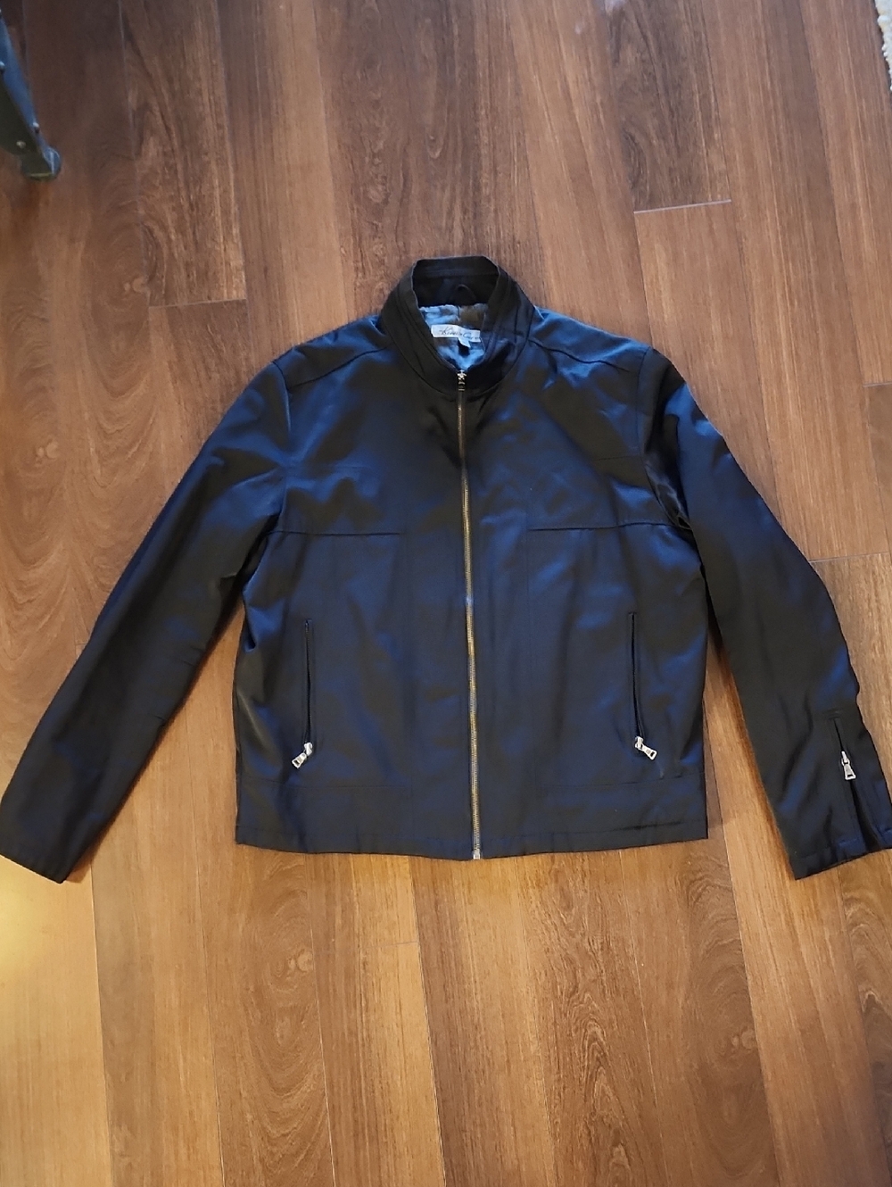 Kenneth Cole New York Men's Black Zip Front Shirt Jacket